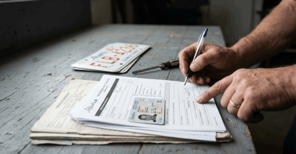 License Plates, Logbook, and Proof Of Ownership Before You Scrap Your Car